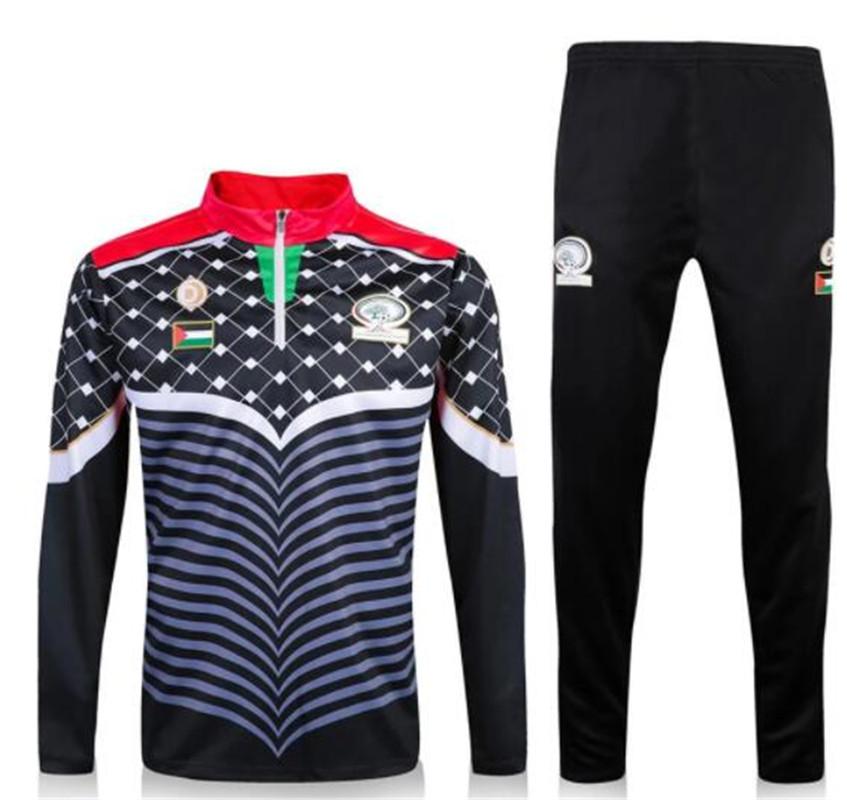 Men's Tracksuits Palestine National Team Tracksuit Jacket Soccer Training Suit Pants Clothes Sportswear Men Jogging Sweater Set