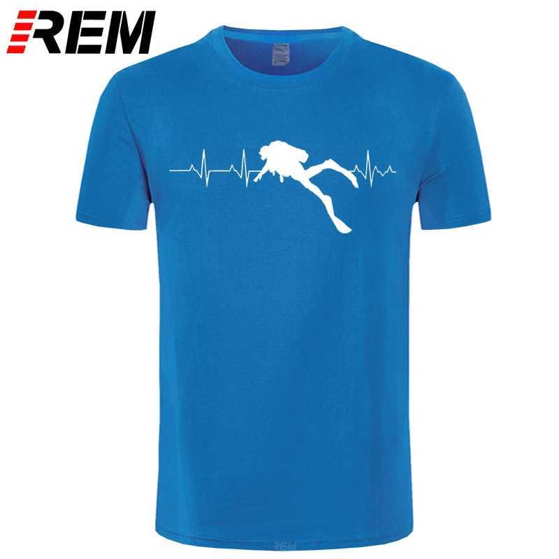 REM Scuba Dive Heart Beat Gift for Diver T-Shirts Summer Short Sleeves Soft Mens Tee Pure Cotton T 210629