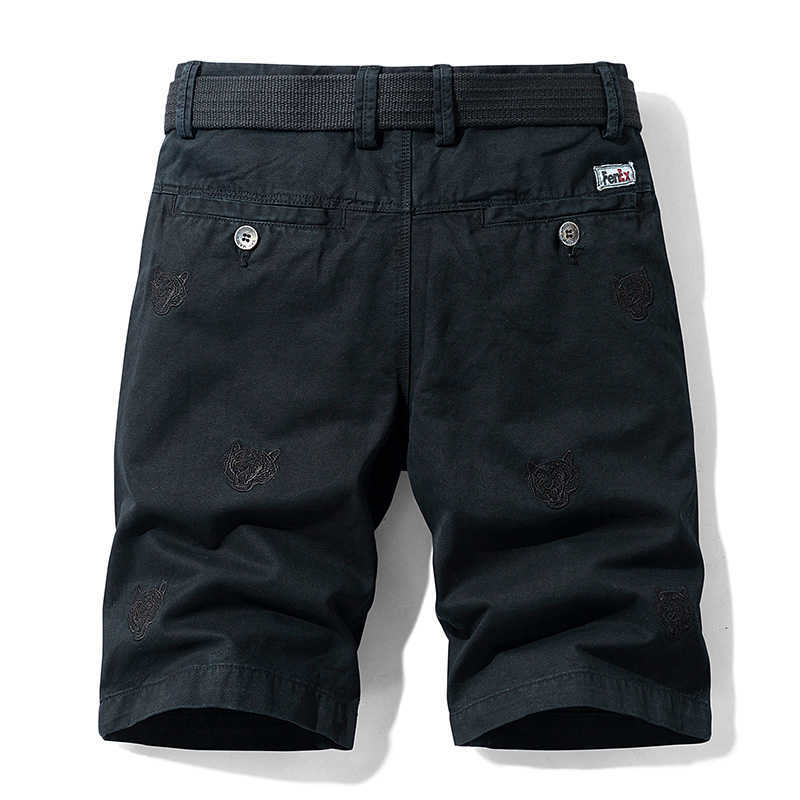 Summer Solid Color Fashion Cotton Casual Breeches Cargo Men Shorts Breathable Quick Dry Multi Pocket Hip Hop Short 210629