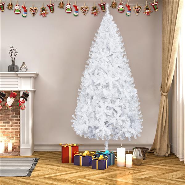 USA Stock 7FT Iron Leg White Christmas Tree with 950 Branches