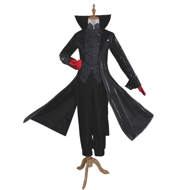 Cosplay Costume Persona 5 Joker Anime Cosplay Full Set Uniform with Red Gloves Adult for Party Halloween G0925