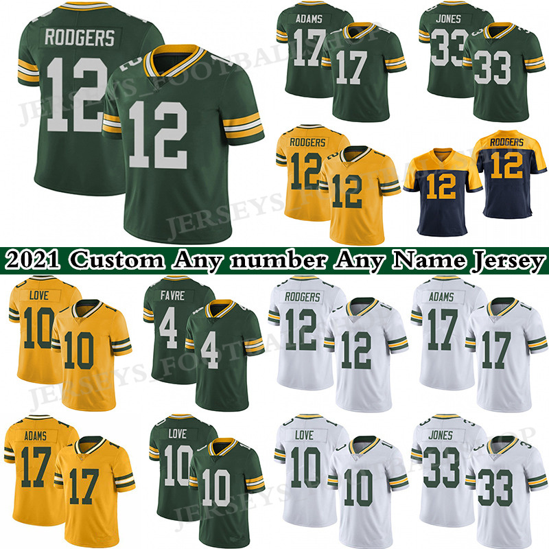 12 Aaron Rodgers 10 Love Football Jersey 17 Davante Adam GreenBayPackersBrett Favre 33 Jones Custom Any number Any Name Jersey, Yellow 100th patch
12 Aaron Rodgers 10 Love Football Jersey 17 Davante Adam GreenBayPackersBrett Favre 33 Jones Custom Any number Any Name Jersey, Yellow 100th patch