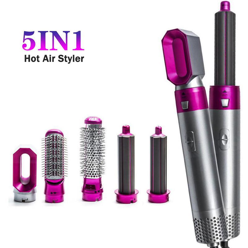 Hair Dryer 5 In 1 Electric Comb Negative Ion Straightener Brush Blow Air Wrap Curling Wand Automatic Curling Iron, Curly Hair Straightening, Dual-Purpose Styling от DHgate WW