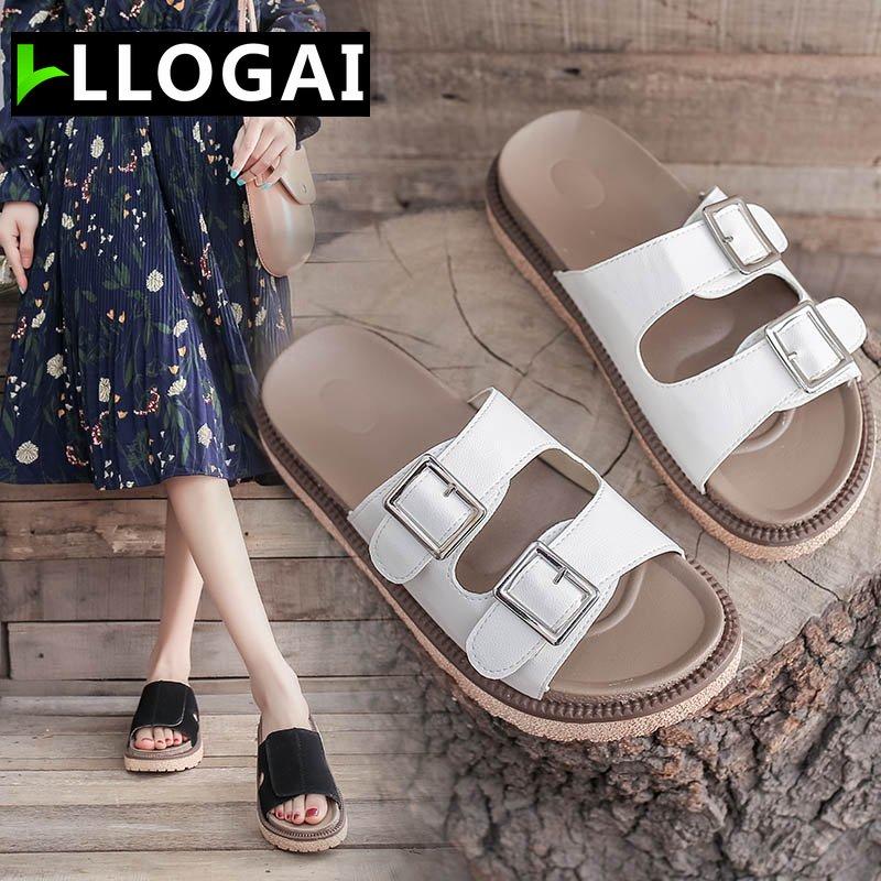Women's Shoes Leather Sandals Metal Buckles Women Flat Heels Solid Color Summer Outside Casual Lady Footwear Slippers, Black
Women's Shoes Leather Sandals Metal Buckles Women Flat Heels Solid Color Summer Outside Casual Lady Footwear Slippers, Black