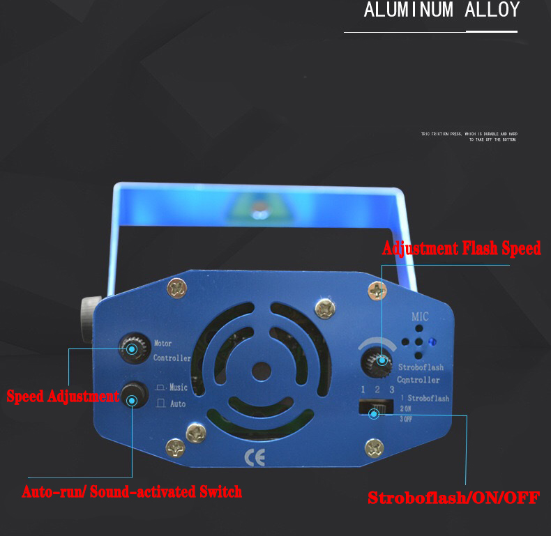 Mini Laser Projector Effects Lights Sound Activated Auto Flash Stage Lamp for Club Disco Party Celebration Christmas Festival Lighting