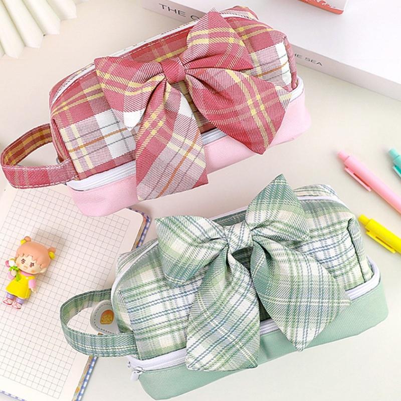 Pencil Bags Handheld 2-Layer Pouch Washable Canvas Cosmetic Portable Lovely Big Bow Design Pen Cute Travel Storage Bag
Pencil Bags Handheld 2-Layer Pouch Washable Canvas Cosmetic Portable Lovely Big Bow Design Pen Cute Travel Storage Bag