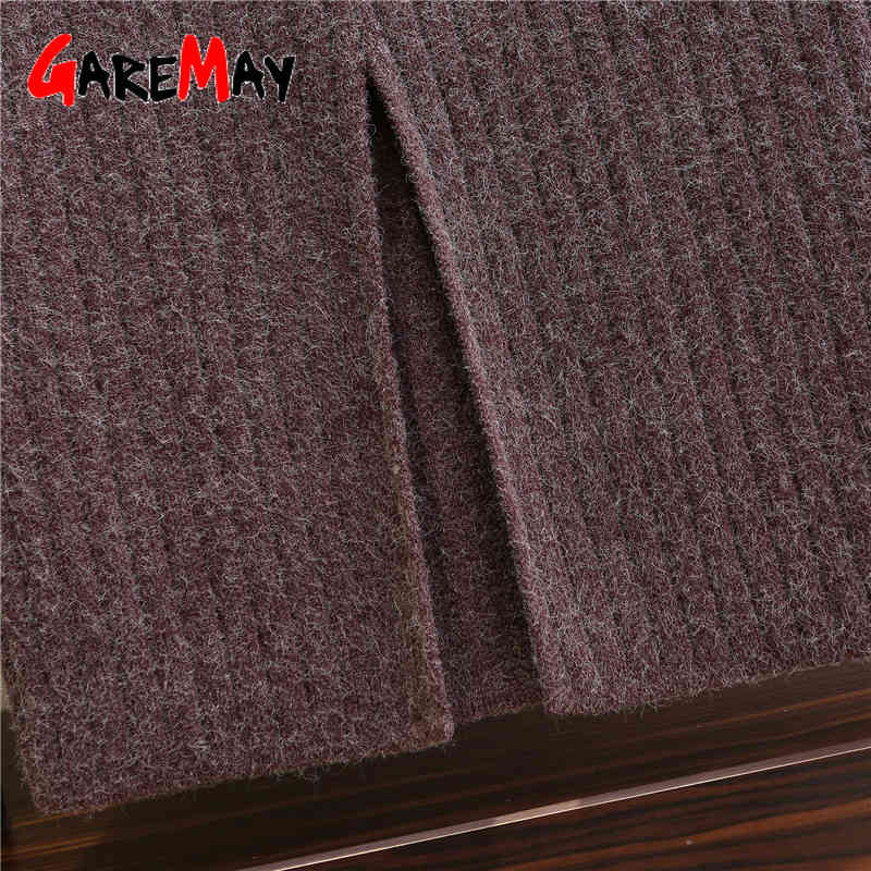 Spring Autumn Elastic Band Knitted skirts for women Warm slim High Waist Straight Skirt Ribbed women's Casual maxi skirt 210428