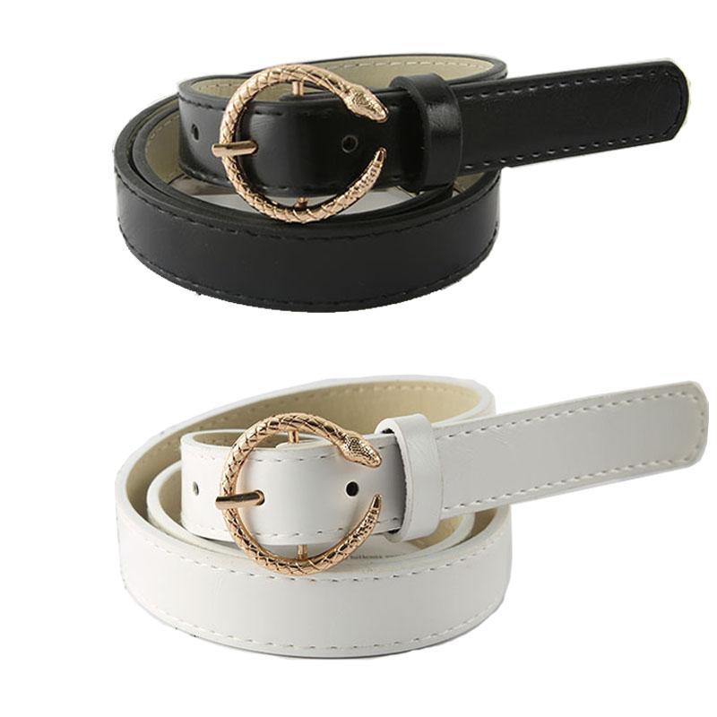 Fashion Punk Women Belts Golden Snake Buckle Thin Leather Waist Strap Vintage Belt All-match Jeans Designer Female Waistband, White
Fashion Punk Women Belts Golden Snake Buckle Thin Leather Waist Strap Vintage Belt All-match Jeans Designer Female Waistband, White