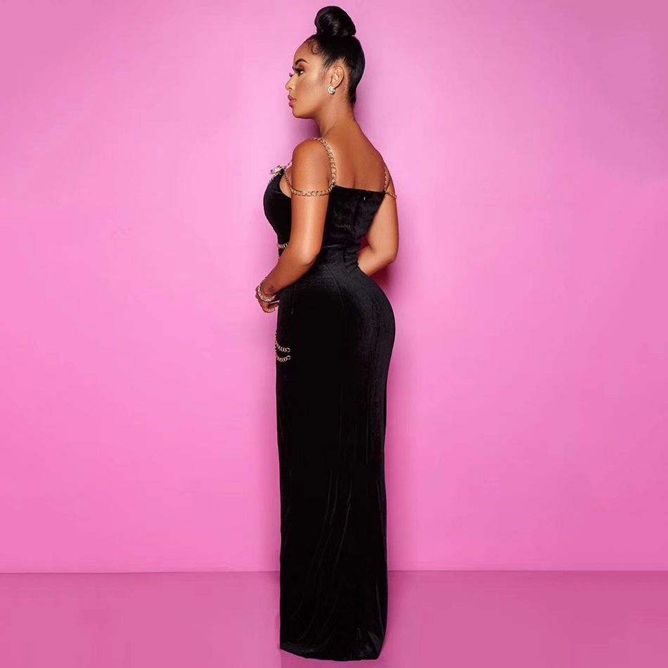 Free Black Dress Sexy Spaghetti Belt Pearl Embellished Bodycon Vestido Celebrity Club Party Bandage 210525