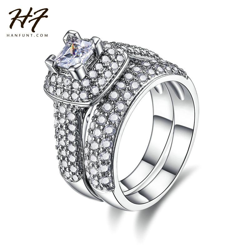 Cluster Rings Luxury Sliver Color CZ Crystal Fashion Wedding & Engagement Ring Set For Women R568, Golden;silver
Cluster Rings Luxury Sliver Color CZ Crystal Fashion Wedding & Engagement Ring Set For Women R568, Golden;silver