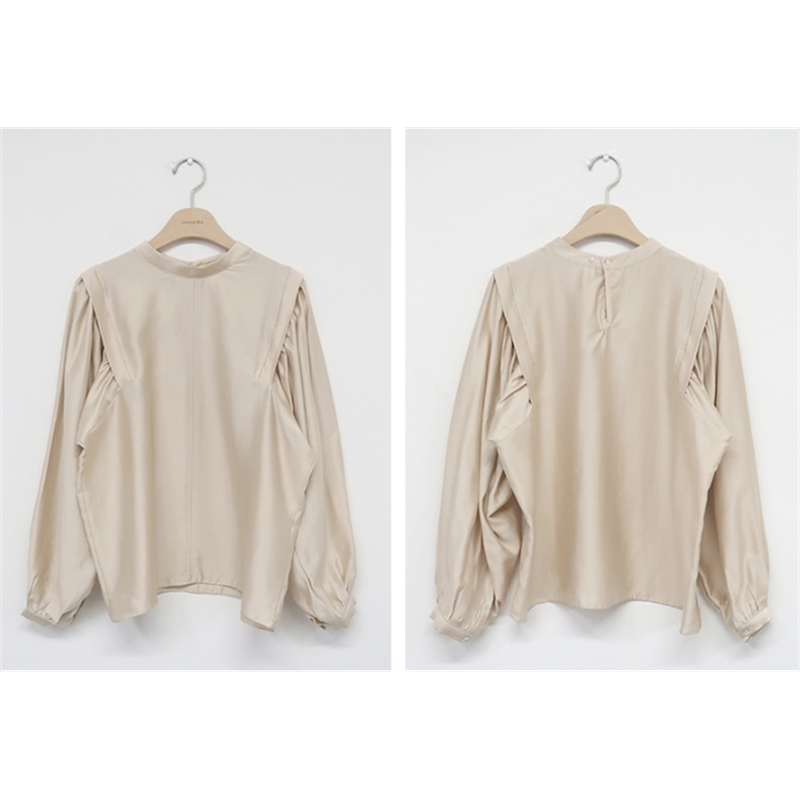 Nomikuma Women Blouses Korean Half Turtleneck Pullover Tops Causal Puff Long Sleeve Solid Blusas Mujer De Moda Verano 6D585 210427