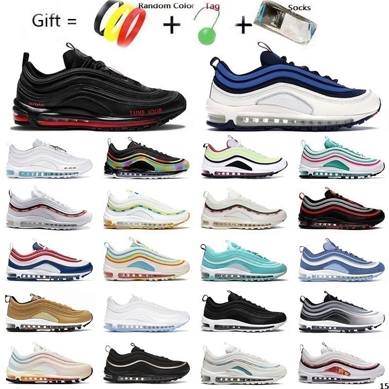 Dunks Running Shoes 97 Plus Metallic White Silver Triple Black Men Complimentary socks Trainer Sneaker Free Ship
Dunks Running Shoes 97 Plus Metallic White Silver Triple Black Men Complimentary socks Trainer Sneaker Free Ship