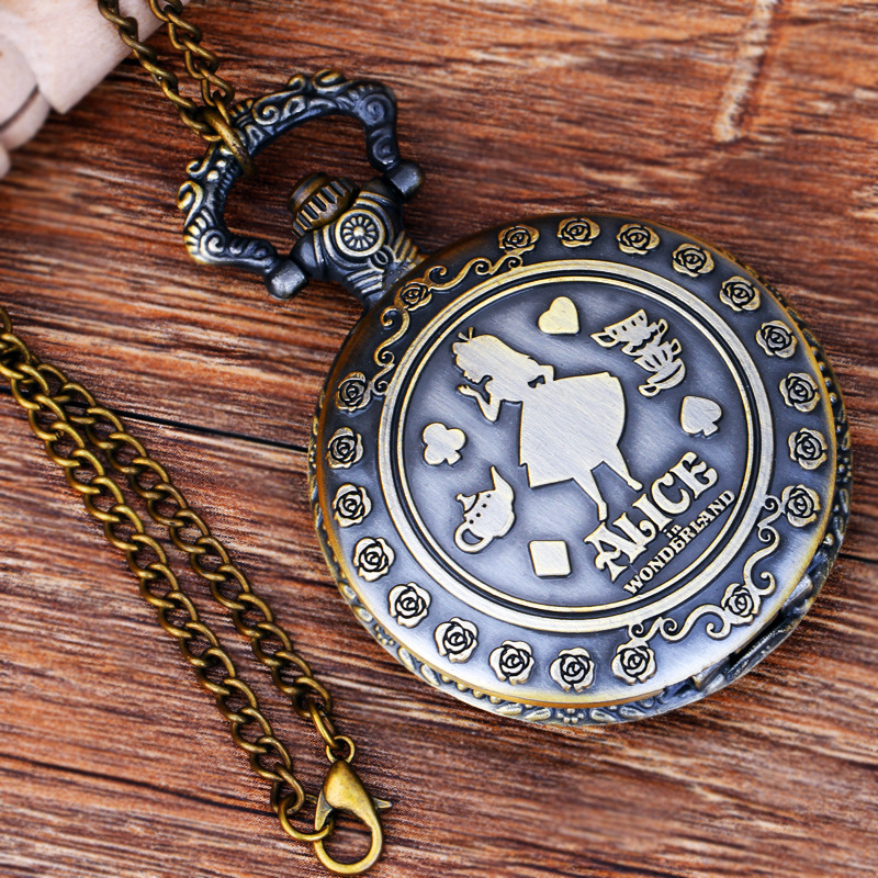 Vintage Large Bronze Dress Alice Pocket Watch Factory Wholesale Beauty Pattern Pocket Watch 9075, Slivery;golden
Vintage Large Bronze Dress Alice Pocket Watch Factory Wholesale Beauty Pattern Pocket Watch 9075, Slivery;golden