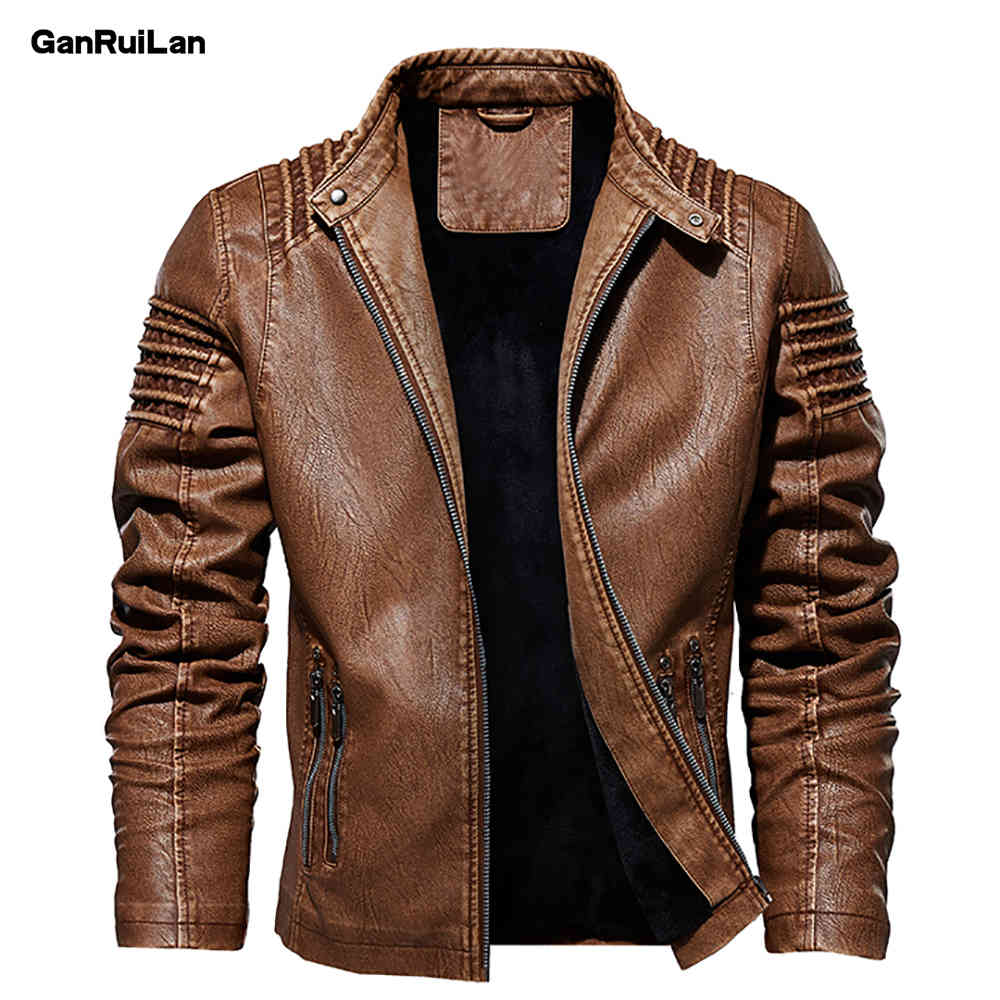 Style Leather Jacket Men Winter Fleece Motorcycle PU Leahter Jacket Male Casual Windbreaker Ropa De Hombre Slim Coat 210518, Khaki color
Style Leather Jacket Men Winter Fleece Motorcycle PU Leahter Jacket Male Casual Windbreaker Ropa De Hombre Slim Coat 210518, Khaki color