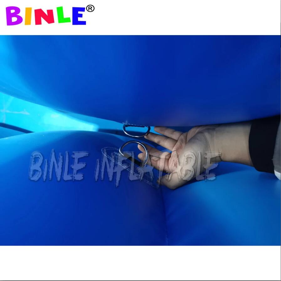 Popular blue and green outdoor game inflatable human foosball court soap football filed for amusement park