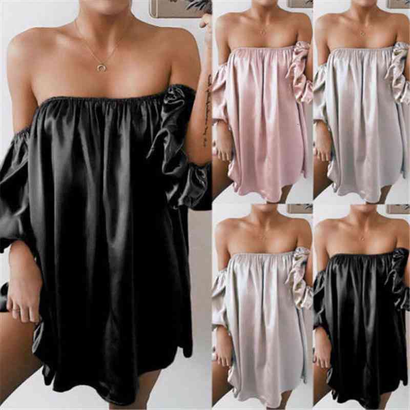 Arrival Women Solid Summer Autumn Sexy Strapless Long Sleeve T-shirt Ladies Casual Party Mini Dress Tops, Black;gray
Arrival Women Solid Summer Autumn Sexy Strapless Long Sleeve T-shirt Ladies Casual Party Mini Dress Tops, Black;gray