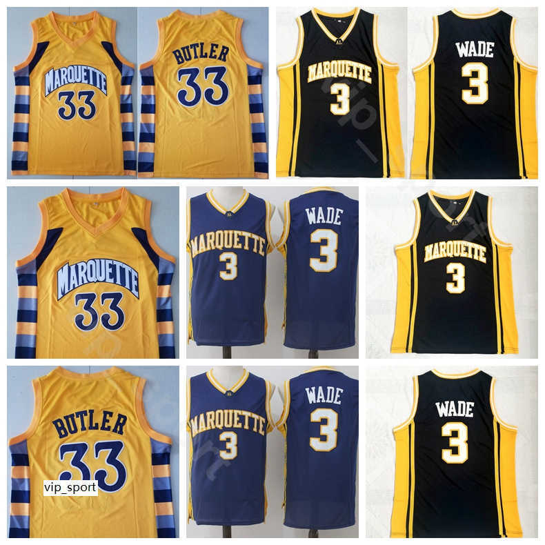 College Basketball 33 Jimmy Butler Marquette Golden Eagles Dwyane Wade Jersey 3 Home Black Navy Blue Yellow All Stitched High Quality
College Basketball 33 Jimmy Butler Marquette Golden Eagles Dwyane Wade Jersey 3 Home Black Navy Blue Yellow All Stitched High Quality