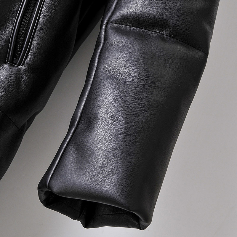 Winter Casual Faux Leather Black Coat Women Long Sleeve Thick Warm Jacket Lady Pu Midi Hooded Tops 210515