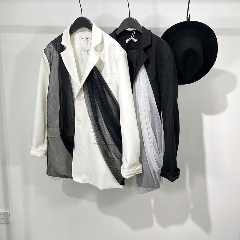 Men's Suits & Blazers Fashion Personalized Mesh Stitching Loose Casual Suit Fashionable Hip Hop Handsome Designer Large Coat, Black
Men's Suits & Blazers Fashion Personalized Mesh Stitching Loose Casual Suit Fashionable Hip Hop Handsome Designer Large Coat, Black