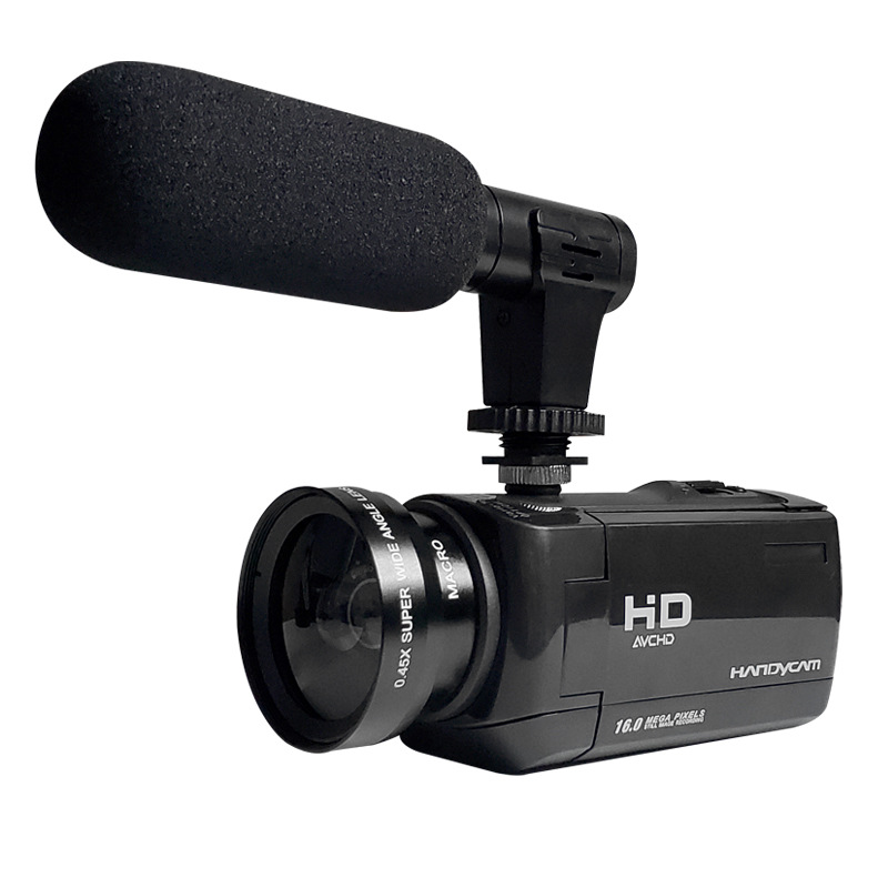 Digital Camcorder Camera Professional with Lens Microphone 1080P HD 16 Million Pixel Handheld DV Shoot