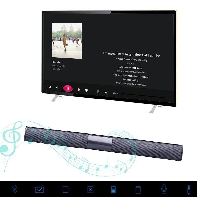 Portable Speakers Wireless Bluetooth Soundbar Stereo Speaker TV Home Theater TF USB Sound Bar(Black)
Portable Speakers Wireless Bluetooth Soundbar Stereo Speaker TV Home Theater TF USB Sound Bar(Black)