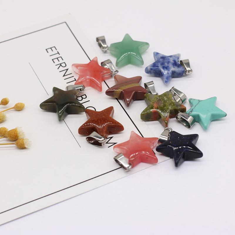 Charms 2021 Natural Semi-precious Stone Rough Quartz Mineral Five-pointed Star Pendant For Making DIY Necklace Accessories Size 20x20mm, Bronze;silver
Charms 2021 Natural Semi-precious Stone Rough Quartz Mineral Five-pointed Star Pendant For Making DIY Necklace Accessories Size 20x20mm, Bronze;silver