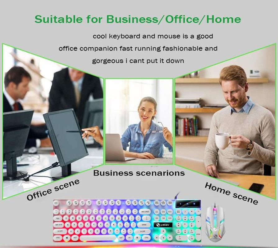 Retro Luminous Keyboard And Mouse Set Manipulator Feel Waterproof Suspension To Do Chicken Game