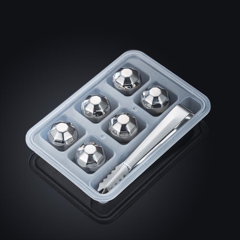 1set/lot Stainless Steel diamond style Whisky Stones Ice Cubes Glacier Cooler Stone Whiskey Rocks ice cube +1pcs clip