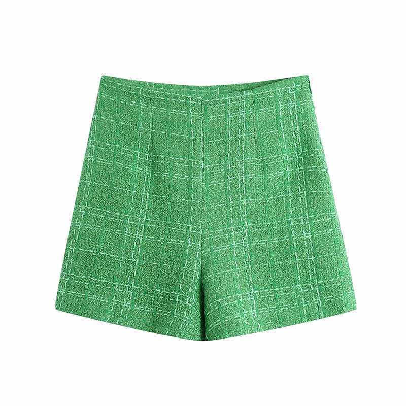 Pure Green Casual Women Shorts Matching with Blazer Spring-Autumn Modern For Suit Cultivate Morality Outwear 210611