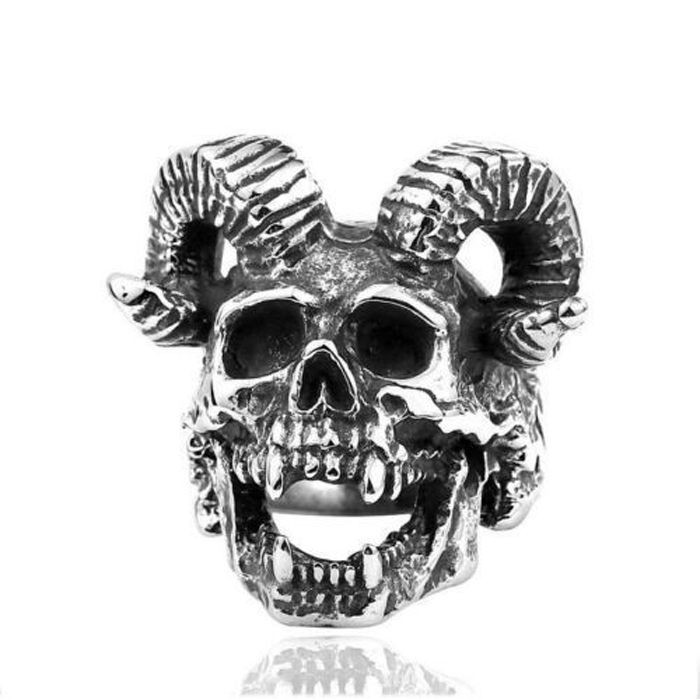 Europe And America Men Women Stainless Steel Sheep Goat Horn Head Satan Worship Baphomet Aries Wicca Star Ring Jewelry, Golden;silver
Europe And America Men Women Stainless Steel Sheep Goat Horn Head Satan Worship Baphomet Aries Wicca Star Ring Jewelry, Golden;silver