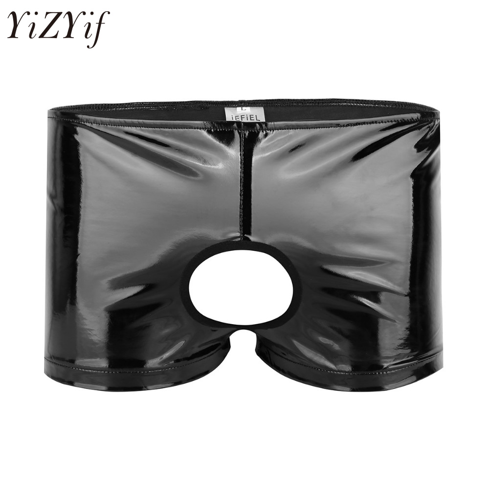 New Style Mens Lingerie Boxer Shorts Panties Gay Sexy Soft Shiny Leather Shorts Underwear Open Butt Underpants with Front Hole, Black;white
New Style Mens Lingerie Boxer Shorts Panties Gay Sexy Soft Shiny Leather Shorts Underwear Open Butt Underpants with Front Hole, Black;white