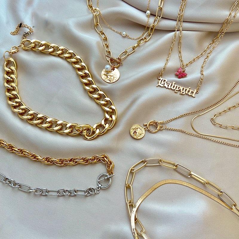 Chokers 17KM Fashion Asymmetric Lock Necklace For Women Twist Gold Silver Color Chunky Thick Choker Chain Necklaces Party Jewelry
Chokers 17KM Fashion Asymmetric Lock Necklace For Women Twist Gold Silver Color Chunky Thick Choker Chain Necklaces Party Jewelry