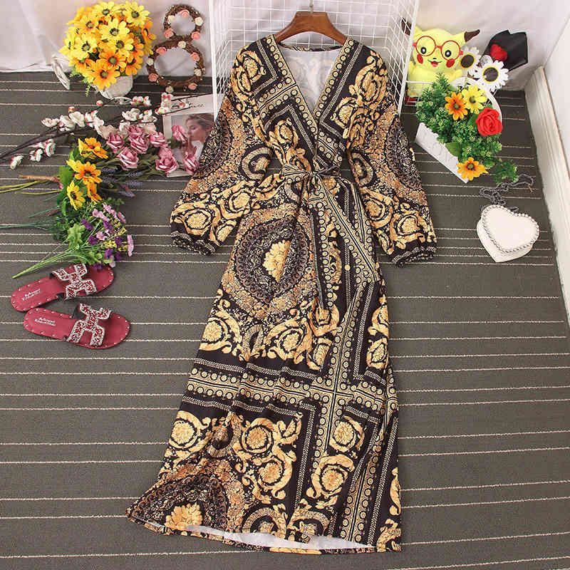 Ladies Spring Summer Temperament Grace Dress Bandage V Neck High Waist Print Lantern Sleeve Women's 210520, Khaki
Ladies Spring Summer Temperament Grace Dress Bandage V Neck High Waist Print Lantern Sleeve Women's 210520, Khaki