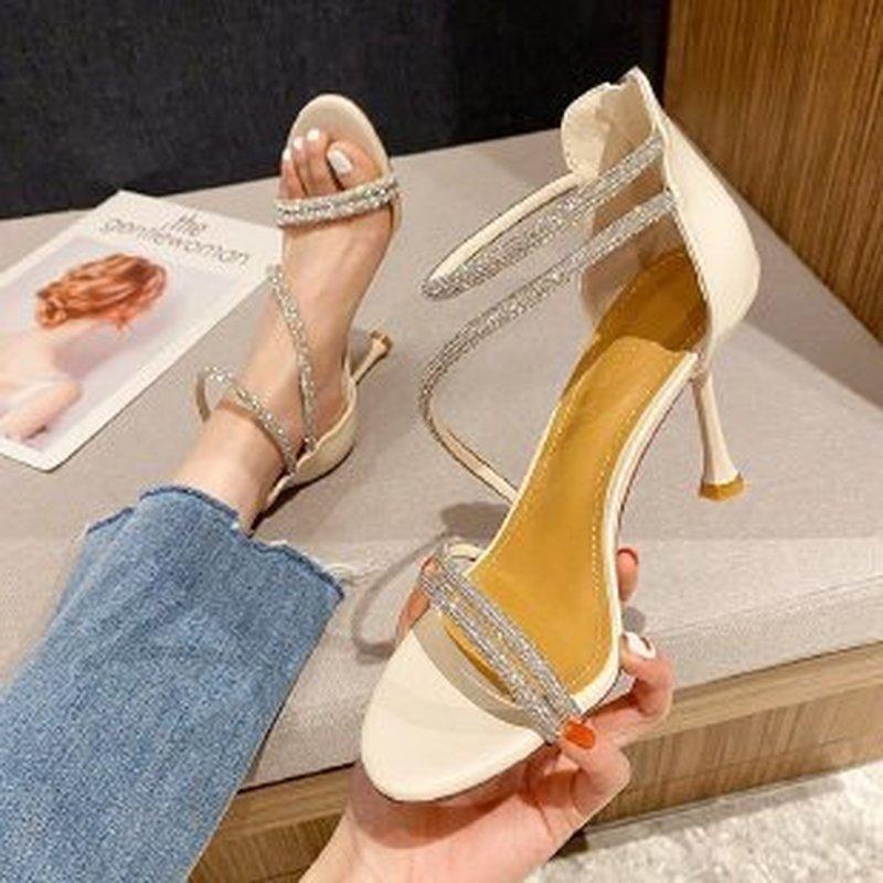 Sandals Rhinestone Gladiator Open Toe After Zip Stiletto High Heels Women Summer Fashion Women's 2021Zapatos, Beige
Sandals Rhinestone Gladiator Open Toe After Zip Stiletto High Heels Women Summer Fashion Women's 2021Zapatos, Beige