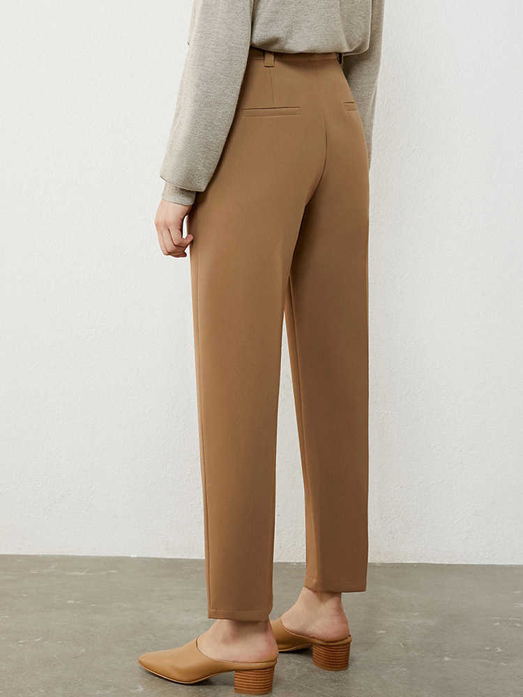 Minimalism Autumn Fashion Women's Pants Causal High Waist Solid Straight Ankel-length Female 12040730 210527
