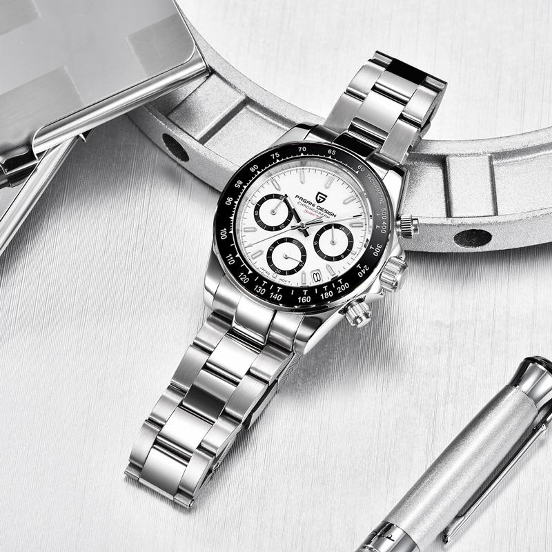 Sapphire Mirror Men's Watches Business Quartz Wrist Watch Men 100M Waterproof Sport Chronograph Reloj Hombre Wristwatches, Silver black
Sapphire Mirror Men's Watches Business Quartz Wrist Watch Men 100M Waterproof Sport Chronograph Reloj Hombre Wristwatches, Silver black