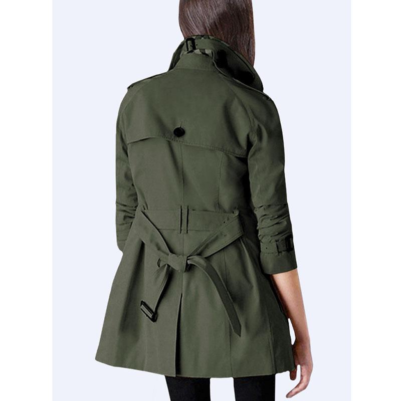 Women's Trench Coats High Quality Coat Women 2024 Spring Autumn Windbreaker Fashion Double Breasted Belt Short Solid Color Overcoat