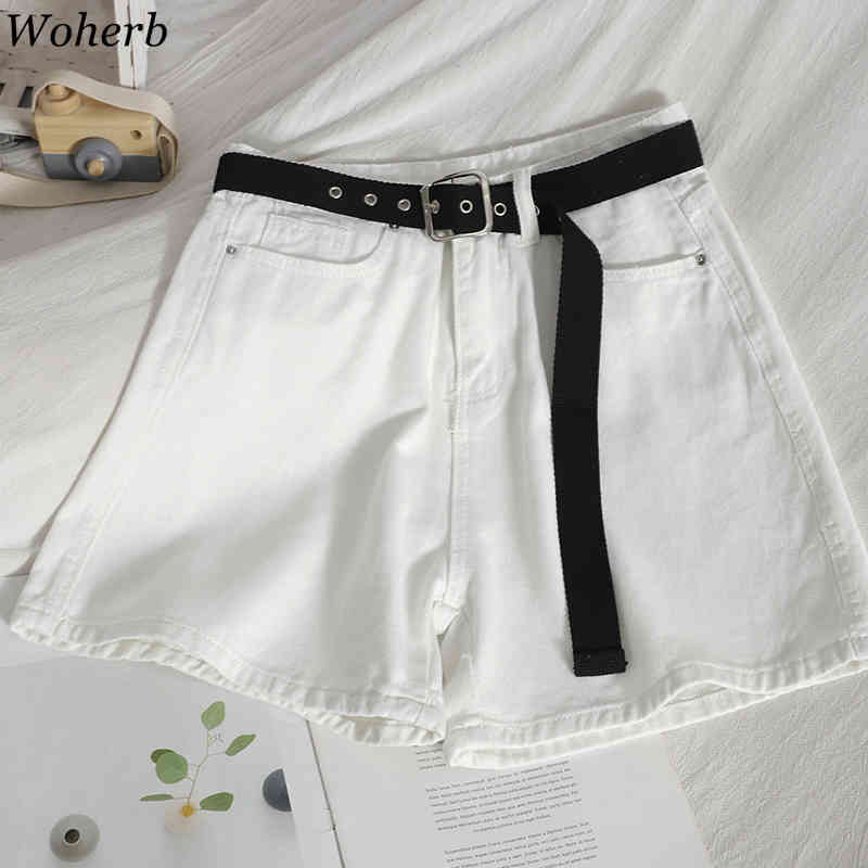 Summer High Waist Denim Shorts Women Casual Loose Ladies Fashion All Match Wide Leg Short Jeans Female 210519