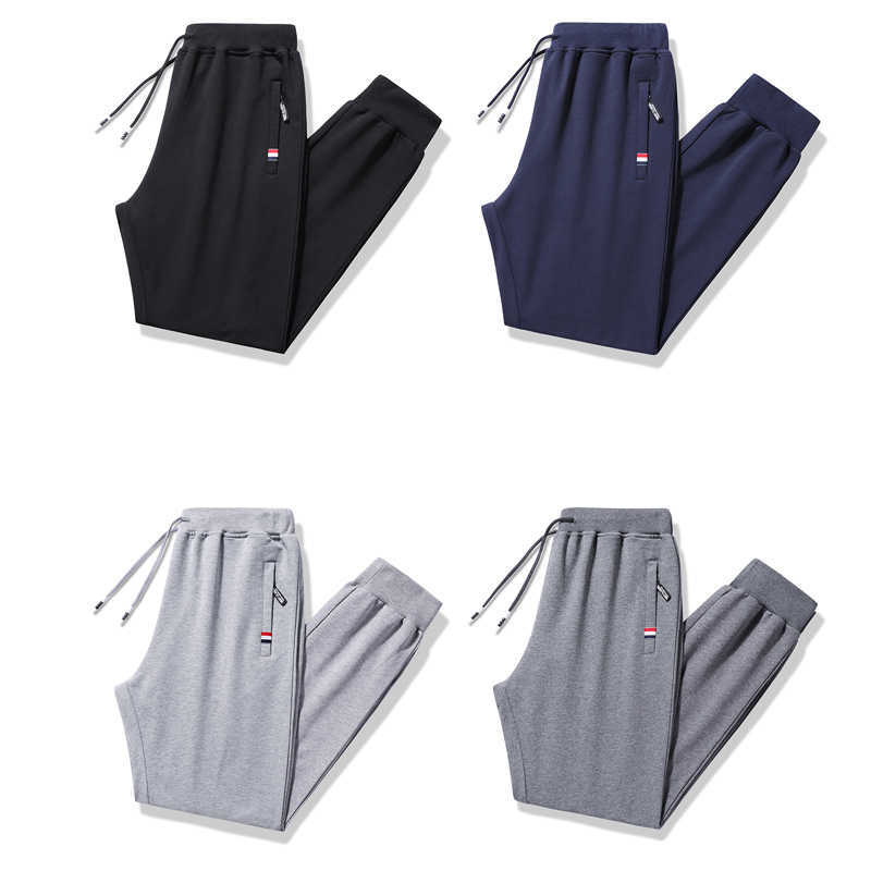 Men's Casual Pants Sweatpants Men Cotton Spring Autumn Jogger Pants Zipper Pockets Elastic Waist Trousers High Quality Homme 17 210930