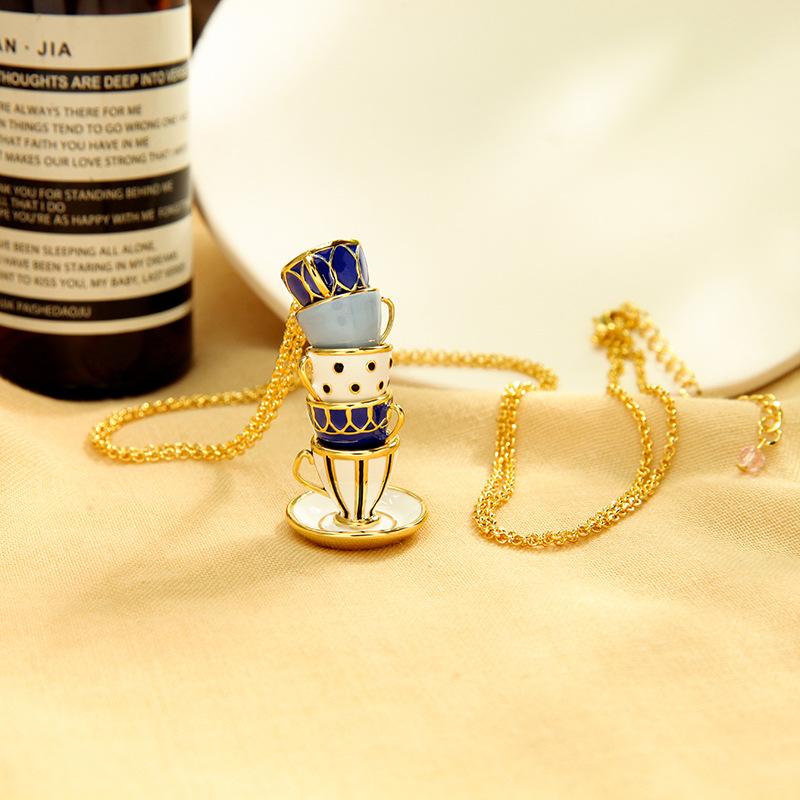Linmouge Fashion Vintage Long Necklace Painted Enamel Teacup Pendant Chain Choker Gold Color Trendy Creative Luxury Jewelry GN32 Chains, Silver
Linmouge Fashion Vintage Long Necklace Painted Enamel Teacup Pendant Chain Choker Gold Color Trendy Creative Luxury Jewelry GN32 Chains, Silver
