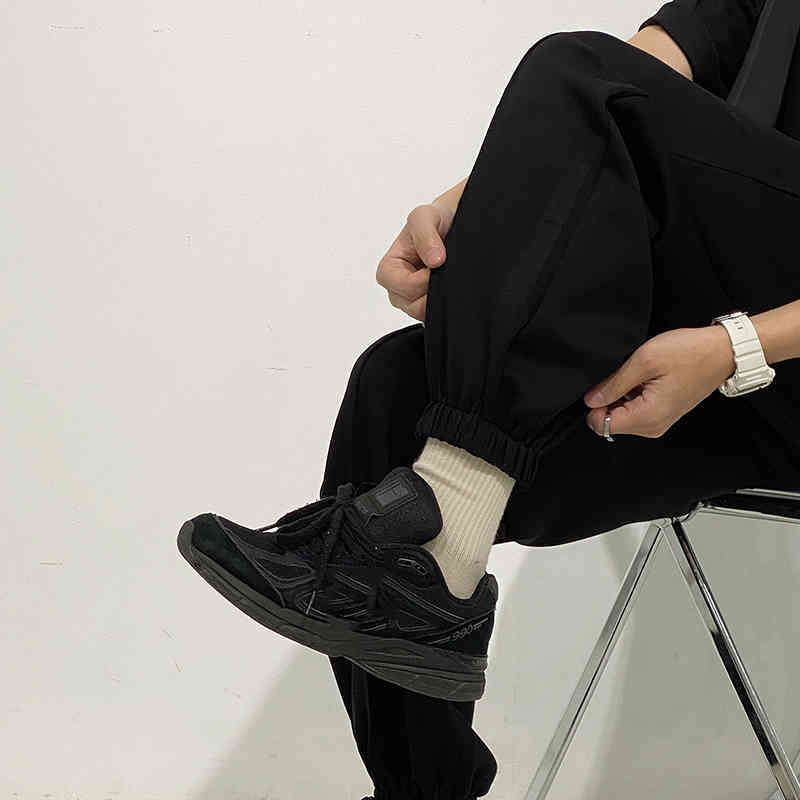 IEFB Spring Autumn Loose Legged Sports Pants Men's Korean Trend Casual High Waist Drawstring Sweatpants For Men 9Y6910 210524