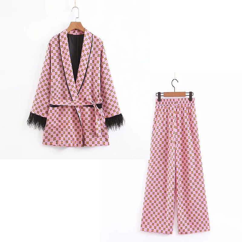 Women' suit set two-piece summer women' loose print tassel decorative kimono jacket casual wide leg pants 210527
Women' suit set two-piece summer women' loose print tassel decorative kimono jacket casual wide leg pants 210527