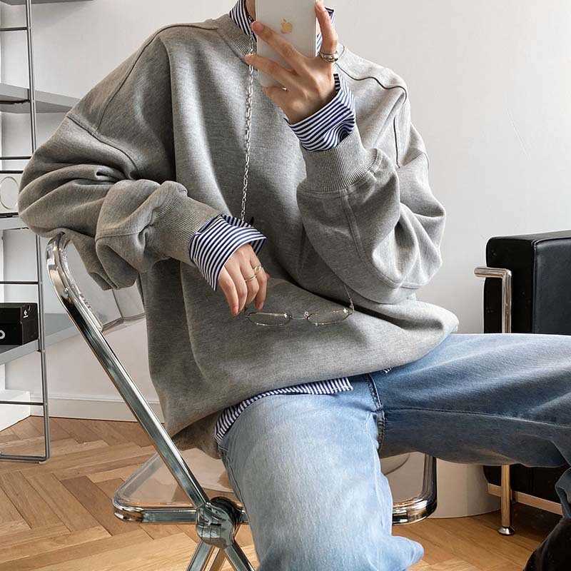 High Quality Korean Chic Basic Pullover Women's Spring Autumn Jumper Solid Cotton Sweatshirt 210607, Grey green
High Quality Korean Chic Basic Pullover Women's Spring Autumn Jumper Solid Cotton Sweatshirt 210607, Grey green