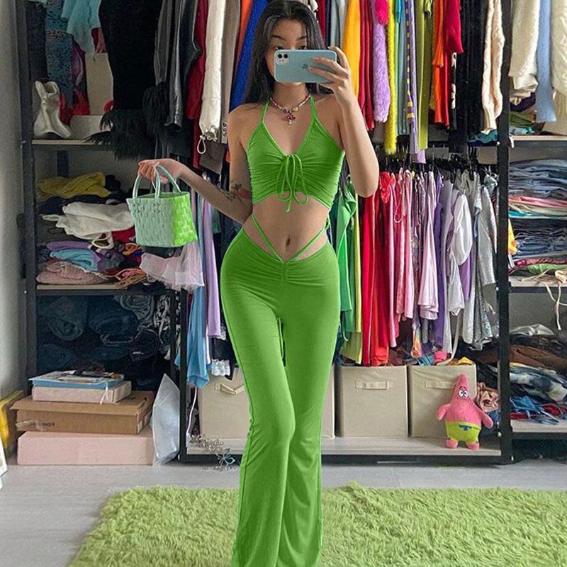 Women's Two Piece Pants Sexy Bandage Tops Long Sets Women Halter Top Trouser Two-Piece Suit Y2K Summer Backless Vest Slim, White
Women's Two Piece Pants Sexy Bandage Tops Long Sets Women Halter Top Trouser Two-Piece Suit Y2K Summer Backless Vest Slim, White