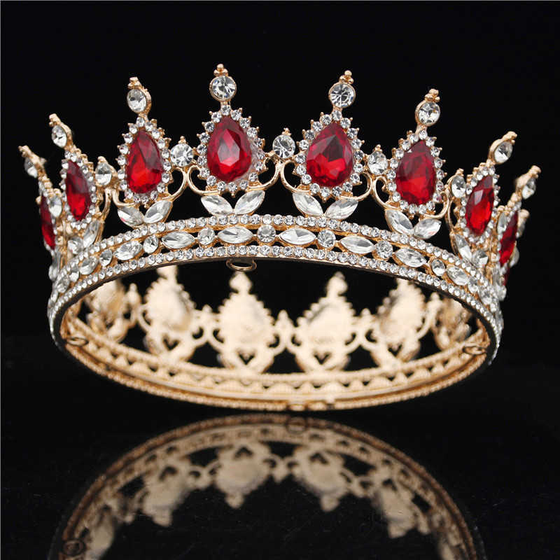 Gold Purple Queen King Bridal Crown For Women Headdress Prom Pageant Wedding Tiaras and Crowns Hair Jewelry Accessories 210707