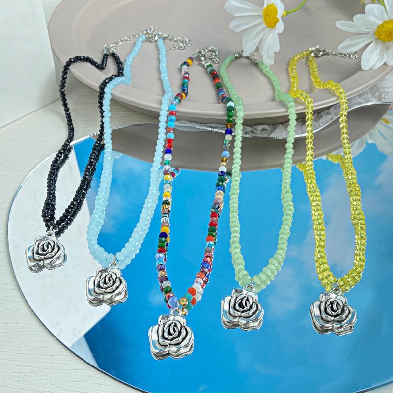 Pendant Necklaces Trendy Silver Color Flower Necklace For Women Summer Bohemian Colorful Beaded Female Jewelry
Pendant Necklaces Trendy Silver Color Flower Necklace For Women Summer Bohemian Colorful Beaded Female Jewelry