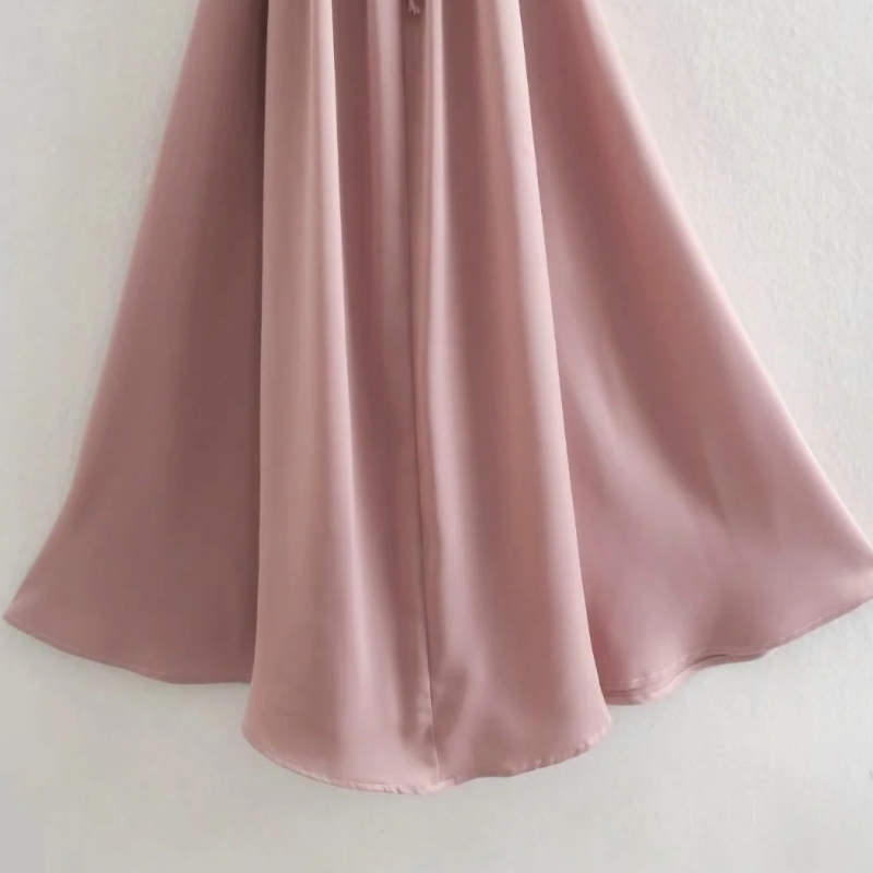 Summer Women Backless Satin Suspender Midi Dress Female Sleeveless Clothes Casual Lady Loose Vestido D7605 210430Z