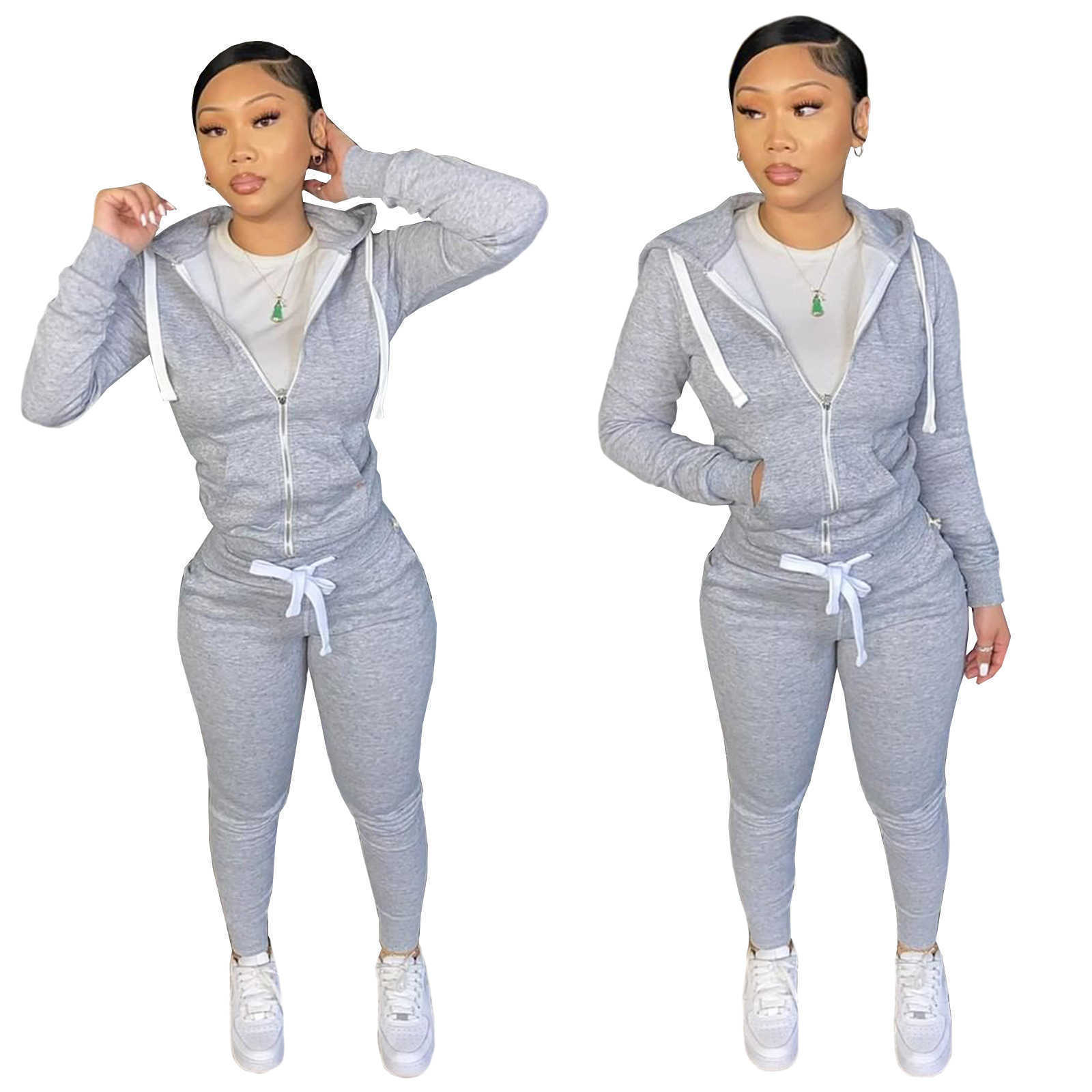 Designers Women sports tracksuits Clothes 2023 autumn and winter women's cotton sweater tight two-piece hooded suit womens sets