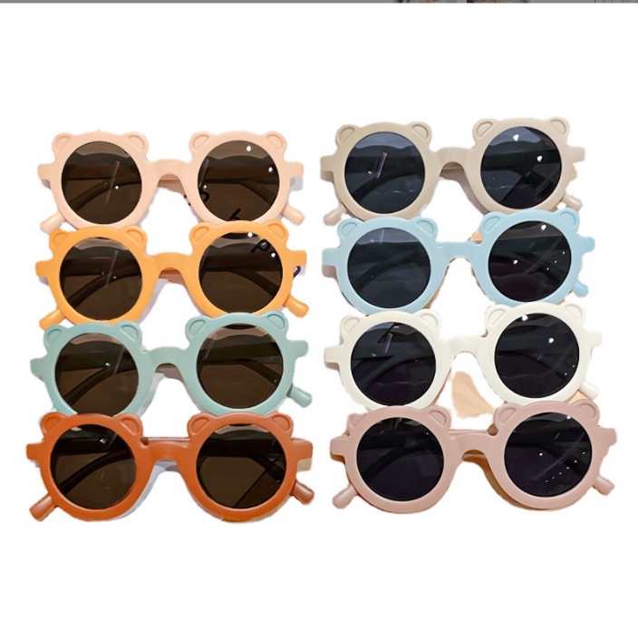 Wholesale Kids Sunglasses Cartoon Shape Girls Boy Children Sun Glasses Round Street Beat Eyeglasses Cute Baby Shades Eyewears Z260305