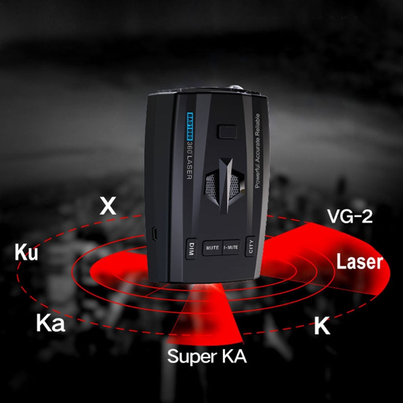 Radar Detector Tool 360 Laser Car Detectors Vehicle Speed Control 16 Full Band X Ka Ku VGR-2 Russian/ English Voice Alert